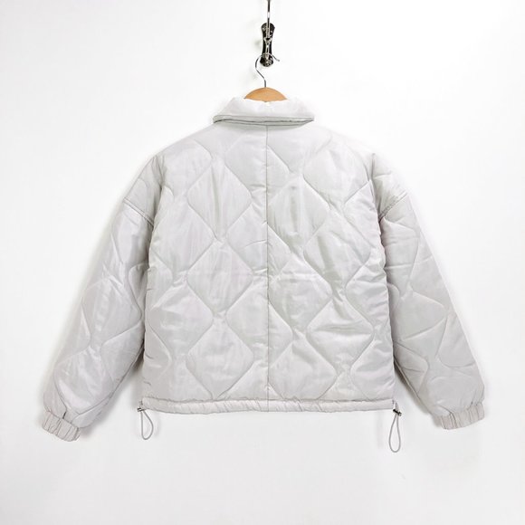 Violet Romance Size 4 Womens Quilted Short Jacket Coat in Stone - Picture 9 of 12